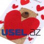 Postcard with a wooden element "I love you!" handmade